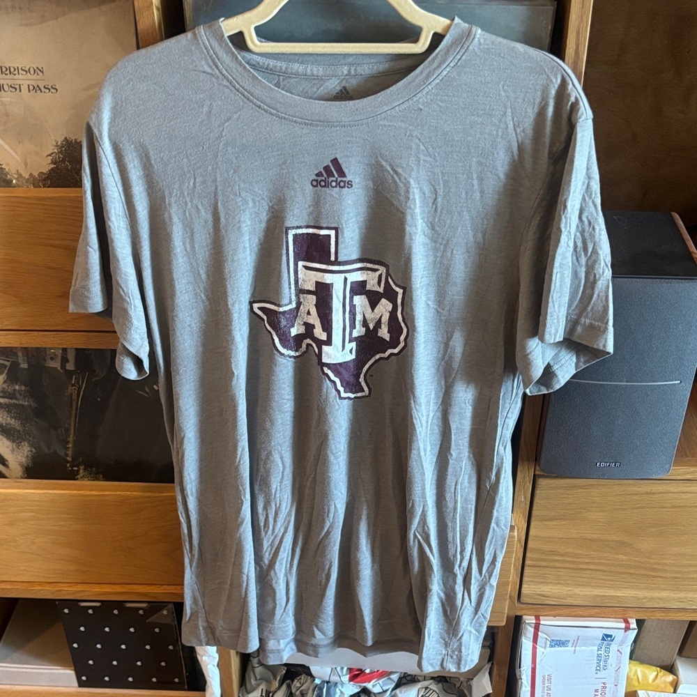 Adidas Gray Texas A&M Short Sleeve Tee